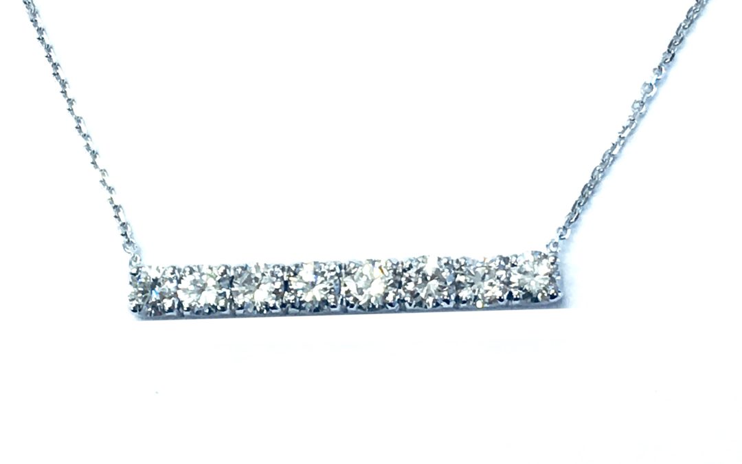 Diamond bar necklace